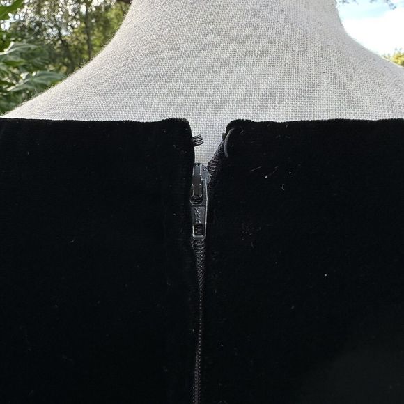 Albert Capraro Couture Gown Black Ruffle Velvet Dress VINTAGE Large - Picture 7 of 9